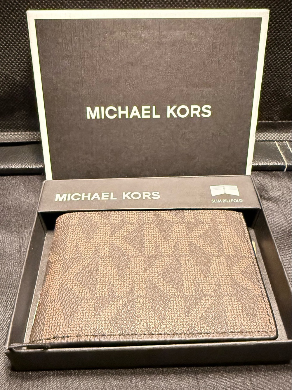 Michael Kors Brown Signature Slim Billfold Wallet